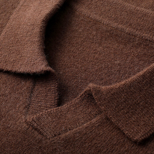 Hengyuanxiang 100% pure wool sweater men's autumn and winter long-sleeved sweater men's lapel wool casual bottoming shirt men's sweater trendy brand medium gray M 170/48/105