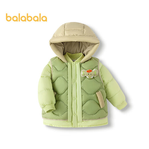 Balabala Kinderkleidung Baby Down Jacke warme Babyjacke Kinder Winter zweiteiler Set süße Jungen und Mädchen Military Green 40610 110 Mantelfüllung 39G + Weste Füllung 24g