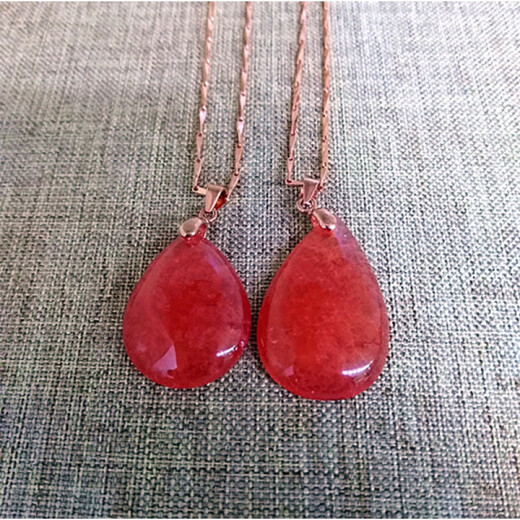 Chishe Natural Argentinian Rhodochrosite Pendant, Ice Color Ruddy, Women’s Marriage Stone Gift Accessories 1%23