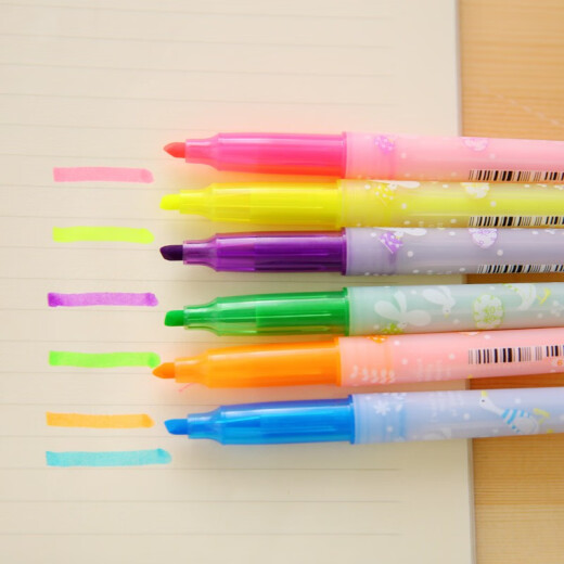Hobbys Highlighter Farbstift Grobhub Stiftstift Student Hand Stiftmarkierungsnoten markieren Graffiti Pen 6191 Xiangxiang Highlighter Pink 12 PCs/Box