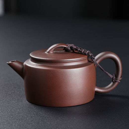 Junru purple clay pot 150ml Han tile teapot single person teapot purple clay pure handmade small teapot Chinese household Kung Fu tea set purple clay purple clay Han tile pot 150ml