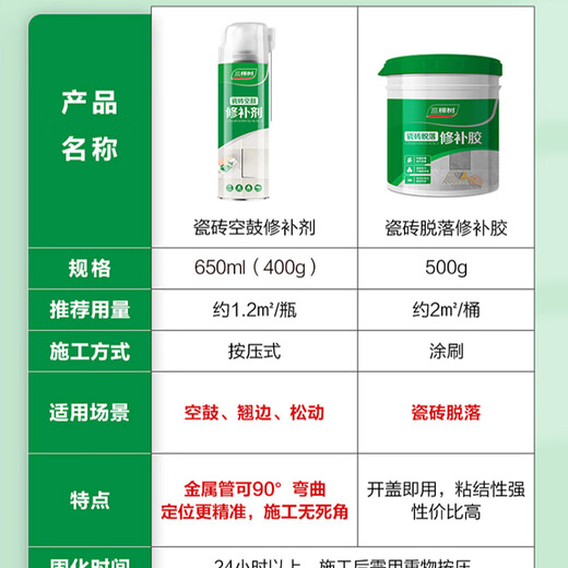Sankeshu Ceramic Tile Hollow Special Floor Tiles Curled Repair Injection Filling Repair [Hidden Edge] 650ml*1 Can - Construction 1.2