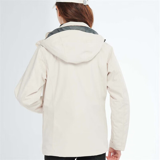 
BRELRMON Korean version of windproof jacket for women and men, outdoor coldproof three-in-one warm and removable ski mountaineering jacket jacket HS12805 m white-women M