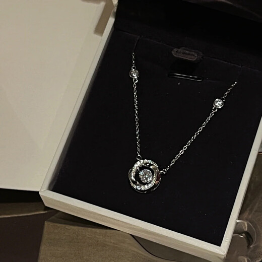 Decorative Show Möbius Ring Pendant Necklace Women's High-Level Light Luxury 2024 New Zircon Clavicle Chain Wife's Birthday Gift Smart Möbius White Diamond Necklace