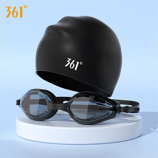 361 swimming trunks men's swimming goggles and swimming cap set boxer swimsuit professional training swimming shorts anti-embarrassment quick-drying large size pants