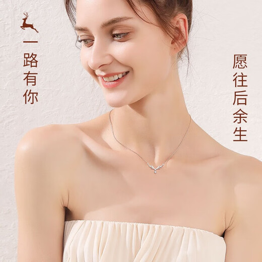 China Gold (CHINA GOLD) Yilu has you diamond platinum necklace women's platinum pendant girls birthday gift girlfriend and wife wedding anniversary platinum Yilu has you diamond necklace
