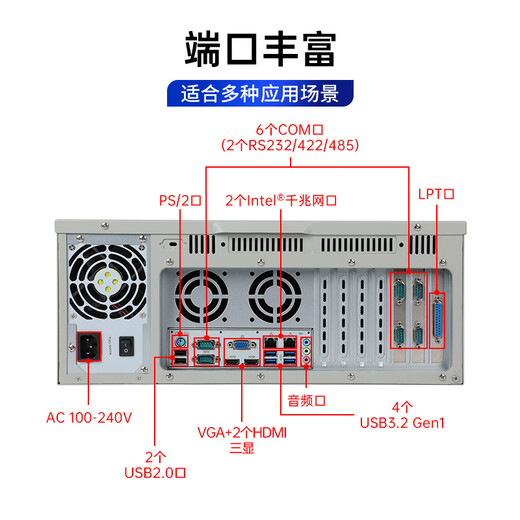 Dongtintech Dongtian industrial computer Core 11th generation energy-saving certification server automation motion control industrial computer DT-610L-JH420MA I5-11500/8G/500GSSD
