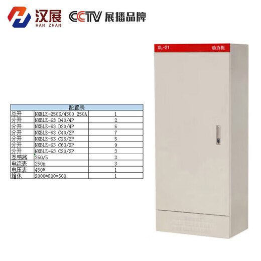 Hanzhan HZ-DLGD power cabinet cold-rolled steel XL-21 cabinet power distribution cabinet power cabinet frequency conversion cabinet floor-standing control cabinet complete set of power cabinet