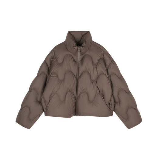 Jiangnan Buyi (JNBY) [Polloni] New autumn and winter down jacket for women standing collar wavy design short casual loose 5O0C12350 209/Dark Brown S