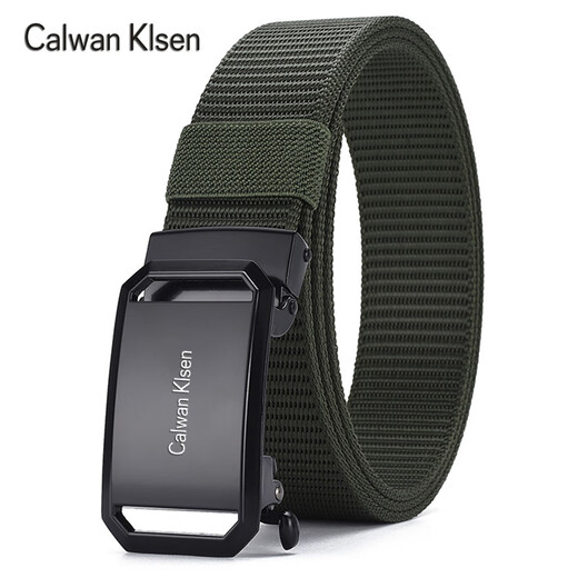 CALWAN KLSEN belt men's tactical functional belt work wear trendy casual automatic buckle simple versatile young man military training pants youth black face buckle black belt body