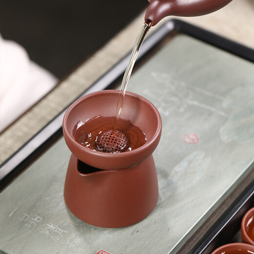 Gold inlaid jade tea set teapot teacup Yixing purple sand raw ore semi-handmade gift welfare classic antique set
