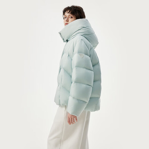 Tambor down jacket women's short detachable hood fashion large silhouette autumn and winter coat thick 530368D frost blue 170
