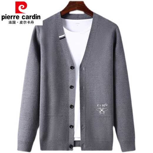 Pierre Cardin (Pierre Cardin) Hair V-Neck Cardigan Men's Automne NOUVEAU PULAT TRICHÉE HIVER Moyen d'âge moyen et âgé de papa de coiffure pour hommes Green 180 / 92A2XL Recommandé 155-170Jin [Jin est égal à 0,5 kg]