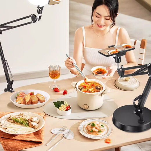 Dipur Professional Overhead Photography Mobile Phone Stand Desktop Live Broadcast Selfie Overhead Photography Food Recording Video Online Class Calligraphy Overhead Photography Lifting Folding Telescopic Rotating Multifunctional Stand