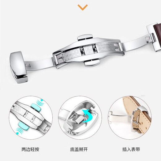 Huawei genuine leather watch strap GT5/GT4/gt6 butterfly buckle first layer cowhide Watch4pro business original autumn and winter model calfskin butterfly buckle-stainless steel self-elastic black black GT5/GT6/GT5pro 46 dial 22mm