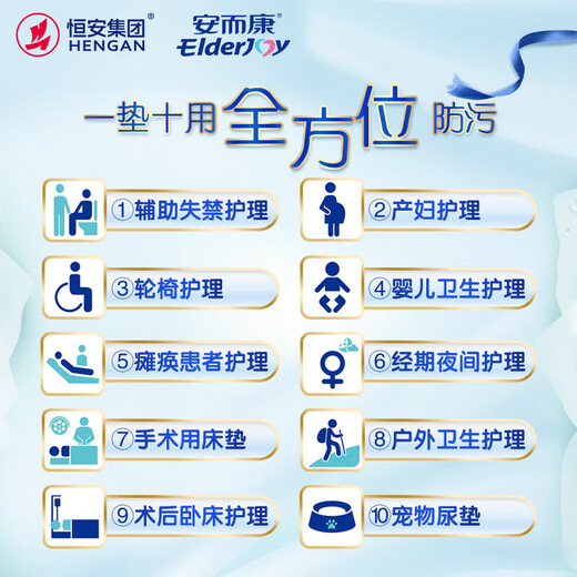 Elderjoy cotton soft nursing pad L80 pieces 60*90cm diaper pad elderly nursing pad maternal and infant puerperal pad