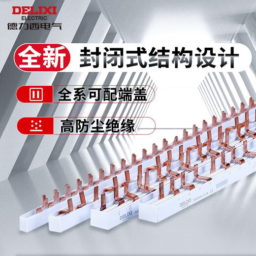 德力西（DELIXI）汇流排 断路器空气开关接线排 梳状母排【2P63A 24回路带端盖】 