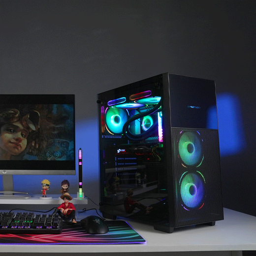 Gigabyte AMD Ryzen R5 5600/9600X/5700X/RX7650GRE/RTX5060/Ti host desktop e-sports game desktop DIY office design assembly computer configuration one R5 5500丨4G game independent display computer host