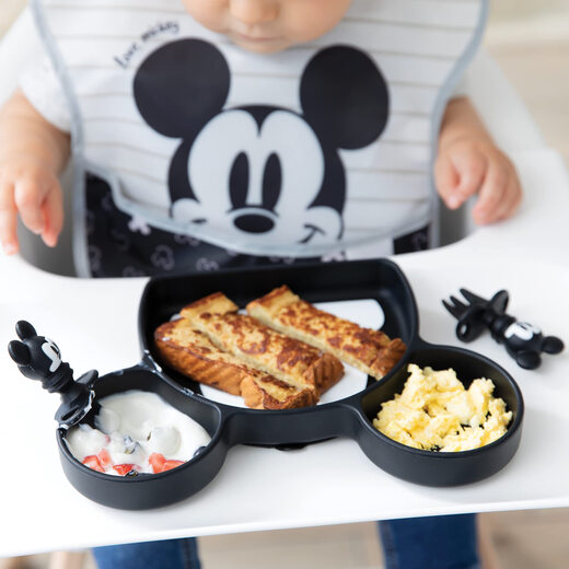 Bumkins Disney 硅胶抓握盘 可用于微波炉洗碗机 米老鼠