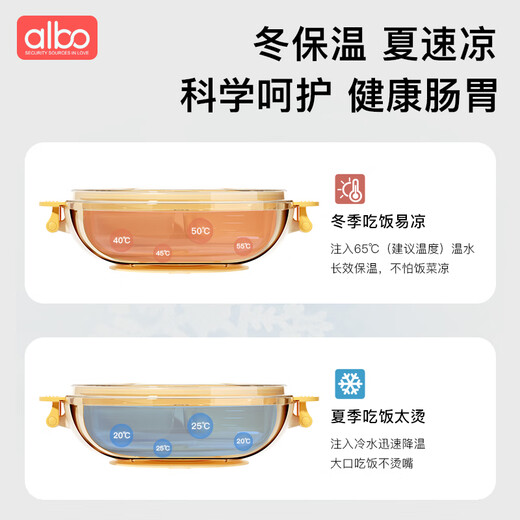 albo可拆卸PPSU餐盘+可弯曲PPSU勺叉套装
