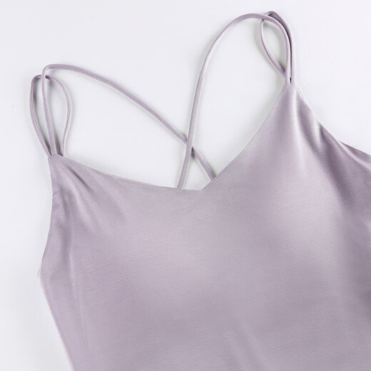 Pajama de sospecho de Fenten para mujeres en verano, seda de hielo delgada, sensación de fresco, se puede usar en el exterior, almohadilla de cofre en V de cuello V