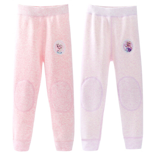 Girls' thermal pants for inner wear Disney Elsa children's thermal pants for women plus velvet long johns for girls baby velvet pants boneless JXAF5095D pink 130