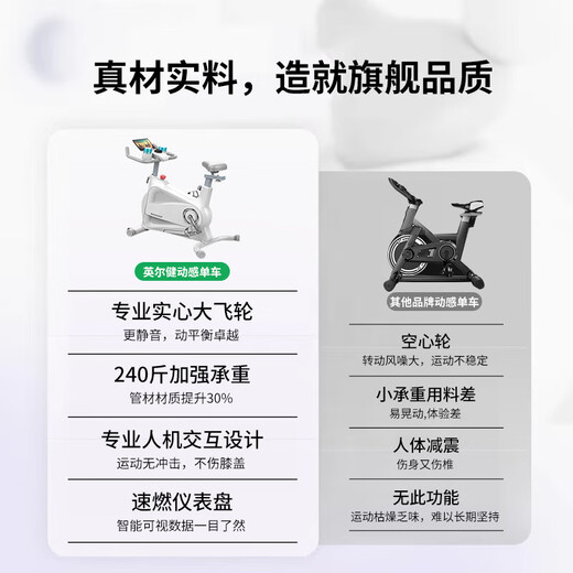 Yingerjian spinning home smart silent magnetically controlled bicycle indoor aerobic exercise fitness equipment exercise bike 630 series bike bold physical resistance white