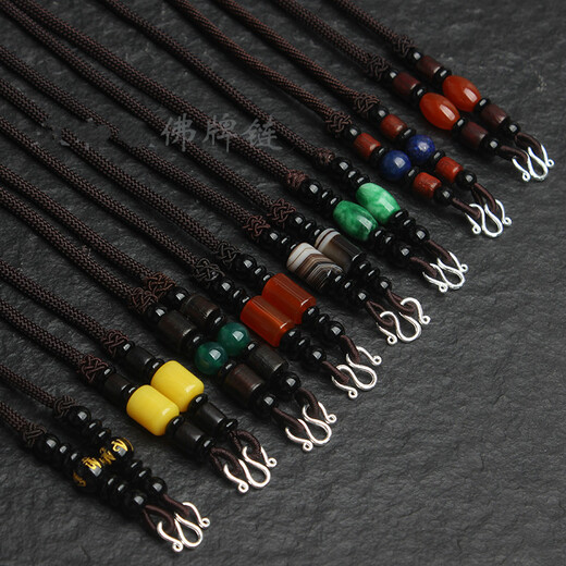 Handmade Thai Buddha amulet chain lanyard agate jade jade pendant hanging chain Buddha amulet chain for men and women No. 3