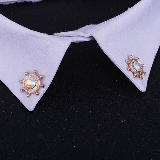 Jack Viney European and American Rudder Neck Pin Brooch Shirch Shirt Colding Bouthing Clip Retro Retro Crystal Pin Trend Une paire d'anniversaire K LW Royal Blue Diamond