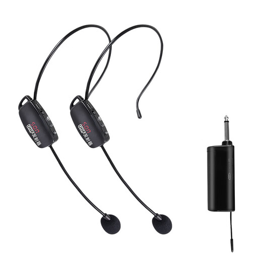 IMVP one-to-four wireless headset for teachers hanging microphone audio amplifier amplifier mixer stage professional performance outdoor karaoke microphone training universal one-to-four headset (with display, high-definition radio) suitable for audio/amplifier/amplifier and other equipment 50-meter wireless transmission without whistling