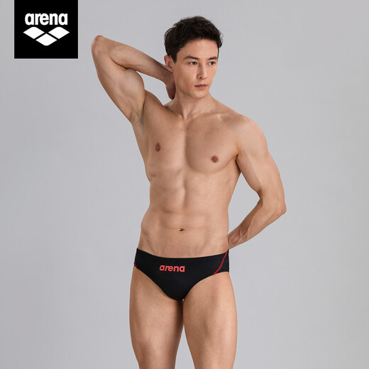阿瑞娜（arena）男士泳裤三角健身高分子聚氨酯面料抗氯专业竞速竞赛游泳裤  黑色/红色非运动员建议选大1-2码 M