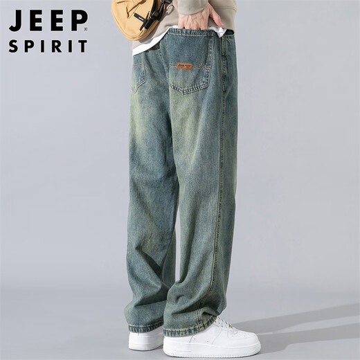 Jeep Spirit Jeep Jeep's Men's Leaking осенний корейский стиль брюк мужские широкие ноги. Случайные мужские брюки Qinggu Blue 32