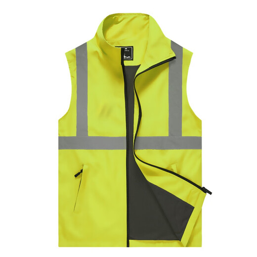 Reflective safety vest and vest customized sanitation site traffic construction cycling clothing reflective clothing warning vest customized fruit green M