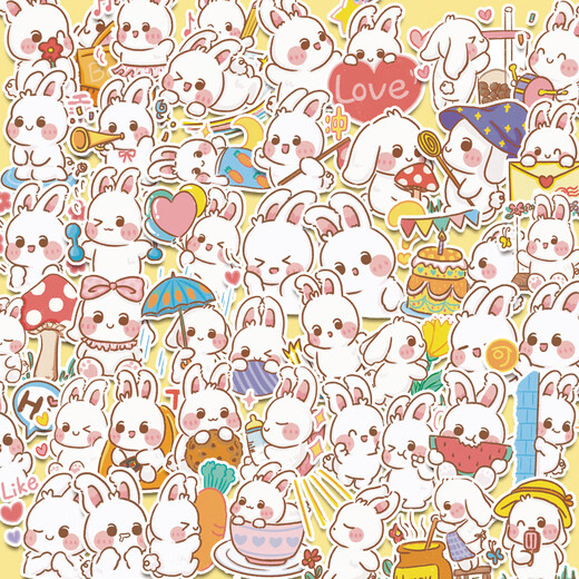 
100 pictures without repeating Korean version of cute rabbit bear stickers little bear rabbit girl heart INS cartoon decorative stickers Monkey Dafu collection 100 pictures TZ13803