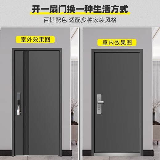 宇安盾宇安盾发泡填充甲级防盗门安全门家用入户门指纹锁别墅静音门定制 豪华机械锁 单门2250*1050