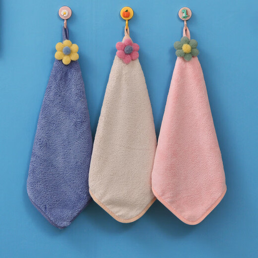 Miaoran rags 29*36.5cm 3 thick absorbent quick-drying hanging hand towels cute cartoon kitchen and bathroom hand towels