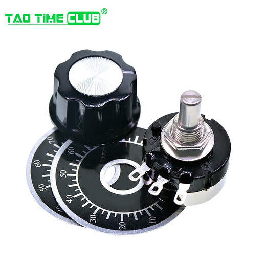 RV24YN20S carbon film potentiometer + scale plate + knob 1K 2K 10K 100 500 single-turn adjustable resistor B102 1K (1 piece)