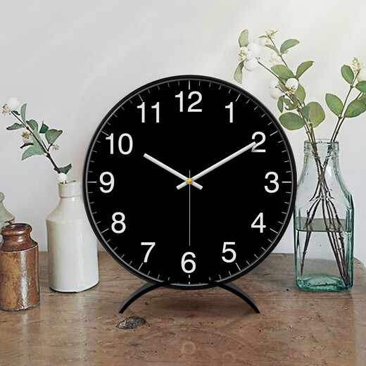 Momen pendulum clock quartz living room desktop metal desk clock home desktop fashion clock sitting clock with beautiful meaning white surface (metal frame) 36cm14 inches