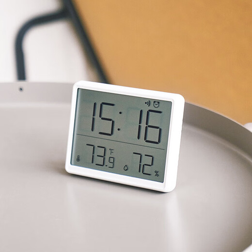 Yuanzu thin magnetic refrigerator kitchen electronic clock student dormitory digital alarm clock multifunctional electronic temperature temperature table clock black 8218 (magnetic/swing/wall hanging)