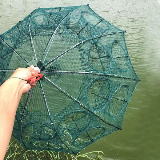 Fish net, ground net cage, ground dragon does not come out, only enters the fishing artifact eel mud n loach lobster fishing net cage, umbrella cage, fishing net, bold and thickened 16 holes + accessories