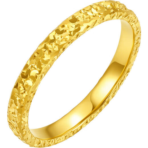 Saturday Bliss Broken Ice Pure Gold 999 Gold Ring Women's Chinese Valentine's Day Gift Price A0113002 No. 15 About 3.91g