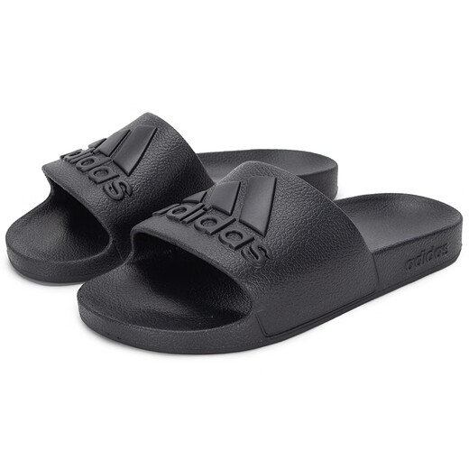 阿迪达斯 （adidas）男鞋女鞋 夏季新款运动拖鞋黑色一字拖休闲沙滩鞋 IF7371/黑色 44.5