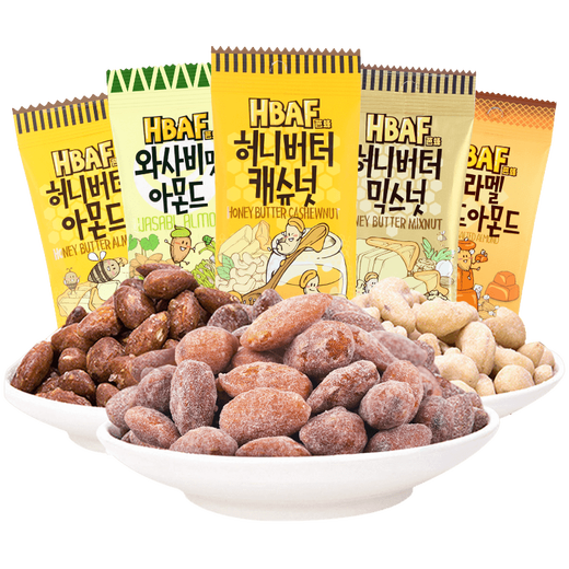 芭蜂蜂蜜黄油扁桃仁35g*5袋(原汤姆农场)韩国进口礼包坚果零食独立装 山葵味扁桃仁35g*5袋
