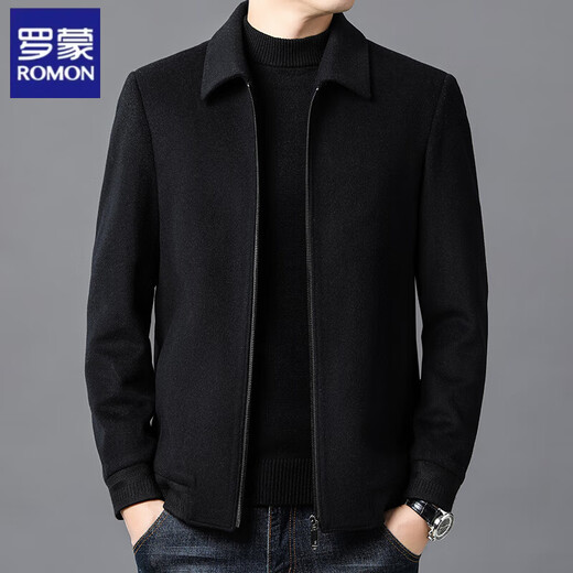 Romon Solid Color Lapel Jacket Wole Wool Chaqueta de lana 2025 Autumn and Winter New Style Daddy Wool Chaink Camisa gris 175/L [Adecuado para 135-150Jin [Jin iguala 0.5 kg]]]