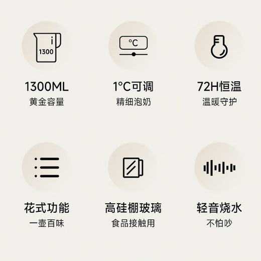 ZEMKON German health kettle kettle glass kettle body constant temperature kettle electric kettle household milk regulator milk warmer office filter separated tea kettle 1.3L 304 steel plate 1.3L - dark blue