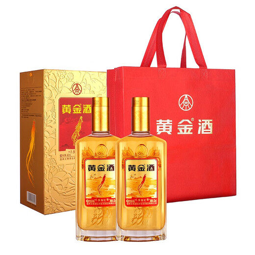 Vin Golden Wine 52 degrés Ginseng Wolfberry Wine pour offrir des cadeaux aux aînés pendant la nouvelle année White Wine Base Wine High-Dee Souvenir Gift Wine 52 degré 480ml 6 boîtes Boîte d'origine Boîte d'origine
