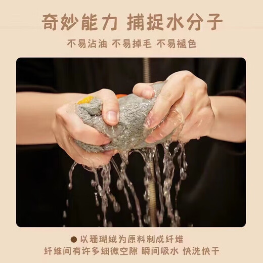 Jie Yintong Internet celebrity hand towel hanging cute hand towel children's hand towel bathroom handkerchief kitchen hand towel cute big goose gray + 1 hook coral velvet highly efficient water absorption-dries instantly when exposed to water