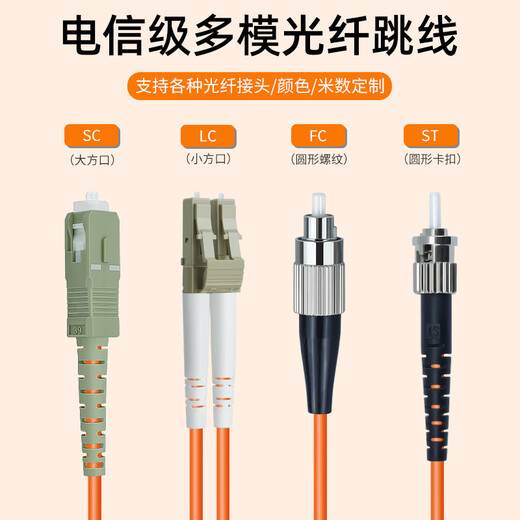 UPlian Gigabit multimode dual core duplex pigtail LC-LC fiber jumper optical brazing wire extension cable small square head jumper switch cascade SFP optical module jumper multimode dual core LC-LC 1 meter