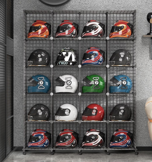 Thornton Helmet Rack Removable Display Rack Cycling Equipment Storage Rack Iron Helmet Storage Rack Black 2 Columns 3 Layers/With Pulleys 30*30*30