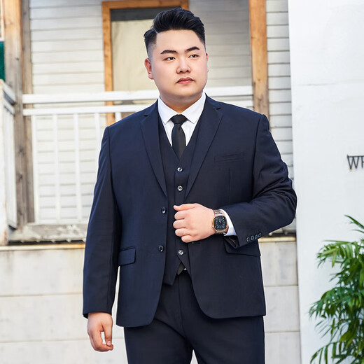 Fanqi 18-летний подросток старшеклассников костюм для участия в большом размере мужчина плюс жир плюс большая жирная двойная пуговица Black (костюм + брюки + рубашка + 225/10xl вес 290-300 Jin [Jin равняется 0,5 кг]